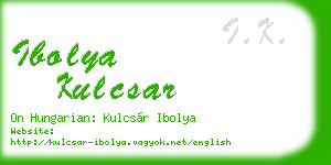 ibolya kulcsar business card